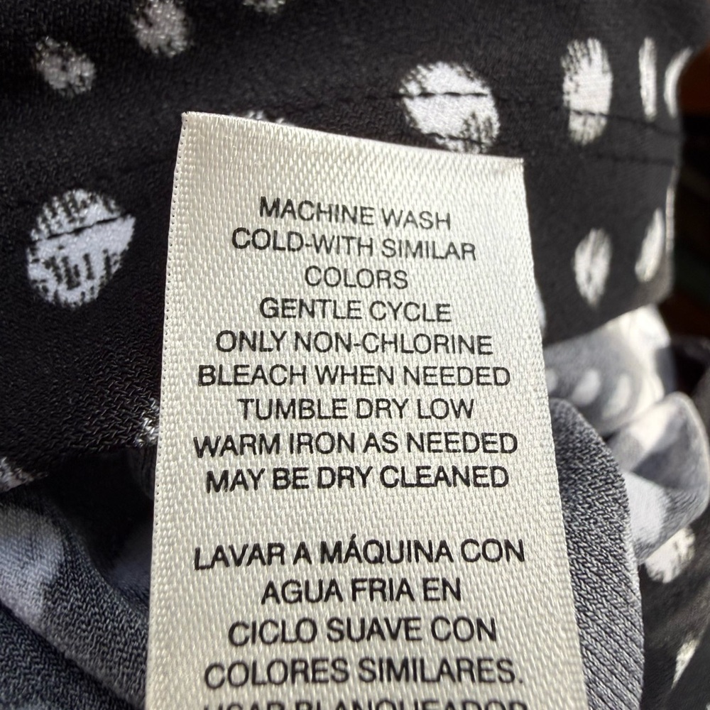 Chicos Polka Dot X Back T Shirt Dress Black White Short Sleeve Womens XL/16 - Picture 9 of 9